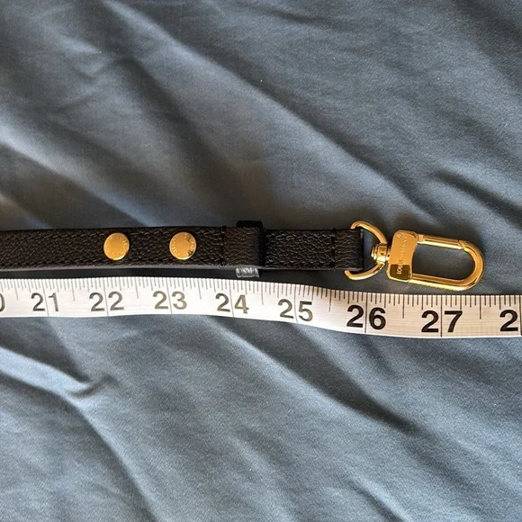 Authentic LV Black Leather Strap with Gold hardware - Picture 7 of 8